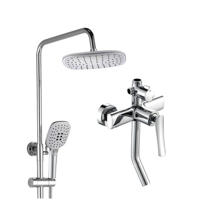 Hot selling  wall mounted brass bath shower set with rain shower head